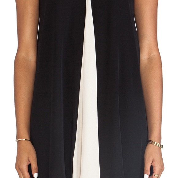 Alice & Olivia Rola Front Godet Leather T-Back Dress - Picture 8 of 8